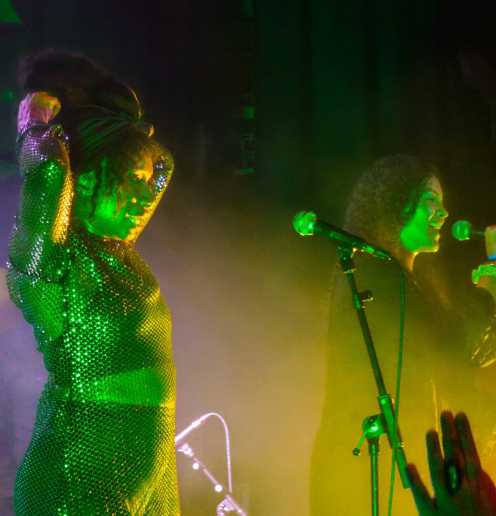 Celestine and Tenisha from Dr Meaker performing at the Marine Theatre, Lyme Regis