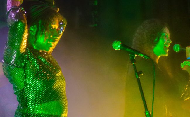 Celestine and Tenisha from Dr Meaker performing at the Marine Theatre, Lyme Regis