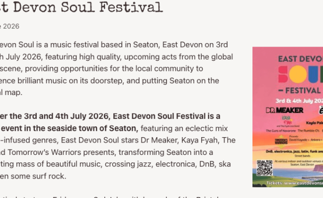 Bridport radio press release screenshot